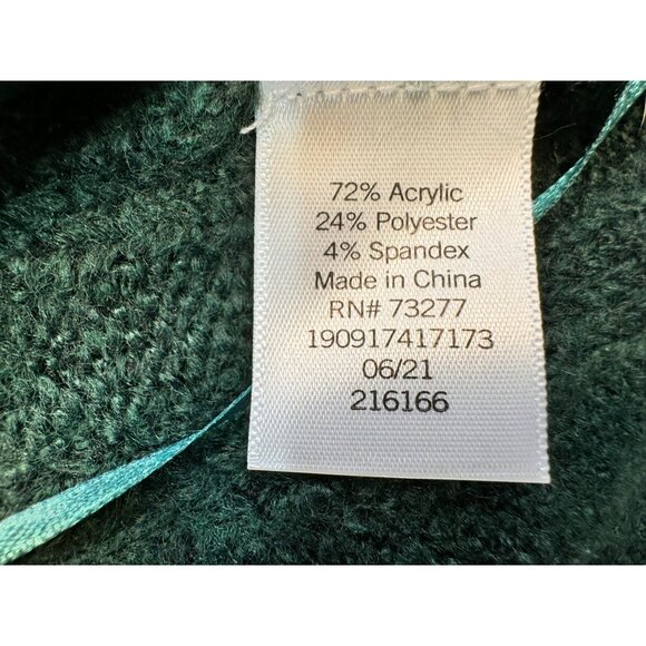 Croft & Barrow 1/4 Zip Cable Knit Sweater Size S Green Stretch Soft - Picture 4 of 10